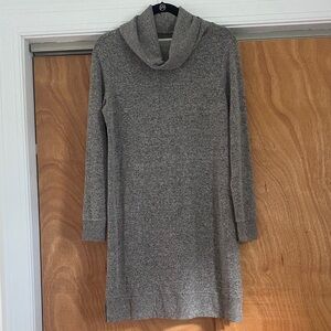 Lucky Brand Gray Cowl Neck Sweater Dress